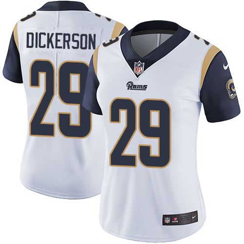 Nike Rams #29 Eric Dickerson White Women's Stitched NFL Vapor Untouchable Limited Jersey